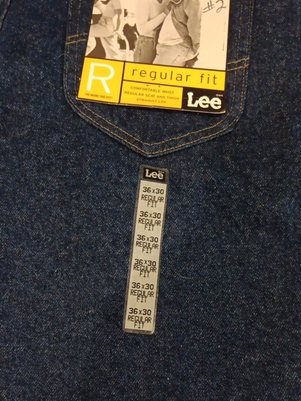 Lee Men's Regular Fit Dark Blue Denim Jeans - Picture 4 of 5